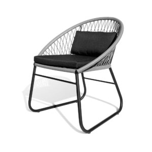 Cadeira Huelva com Braço, tecida em Corda Sintética